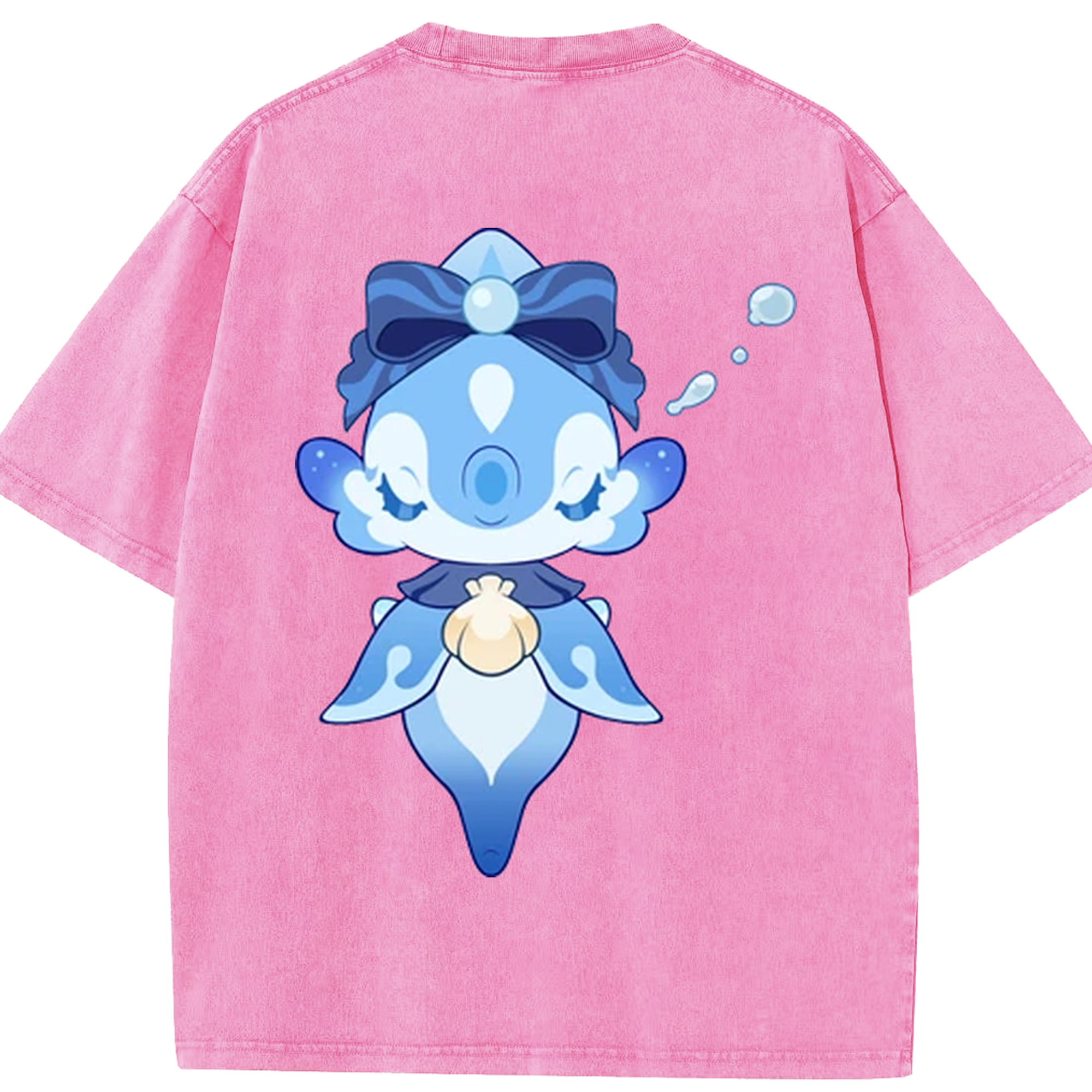 げんし神 フリーナ genshin Furina 綿100% ヴィンテージ風 半袖Tシャツ（背面プリント）